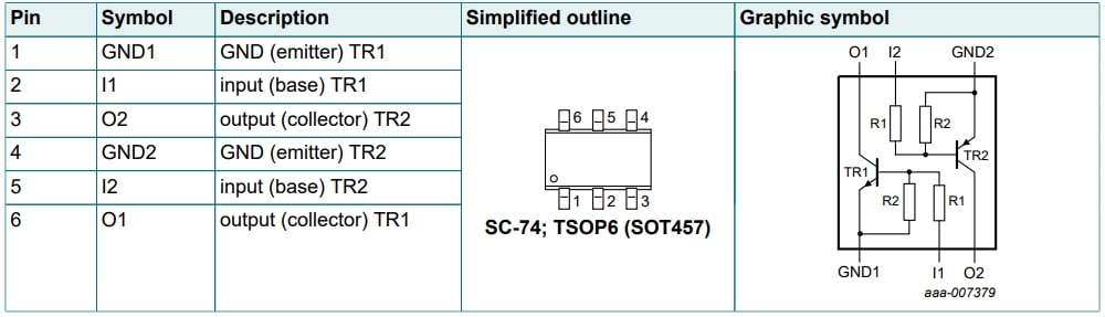 Nexperia Transistors doubles NPN/PNP PIMC32